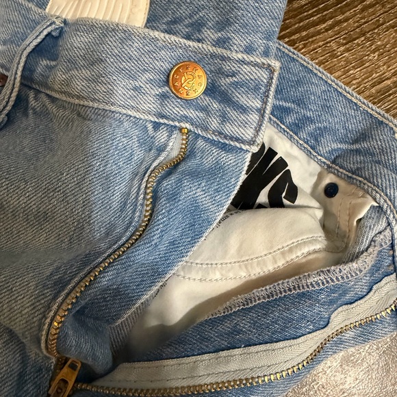 MOTHER Denim Jeans with Multicolor Rivet Accents - Light Blue - Picture 6 of 9